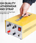 Person holding a yellow 30A Handheld Jewelry Spot Welder For Gold Silver Platinum And Steel Pro Grade Pulse Arc Welder Machine
