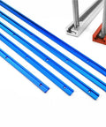 Game Changing Aluminum T Track T Slot Fixture Channel Miter Jig Slide Rail with multiple blue rails and mounts for smooth operation.