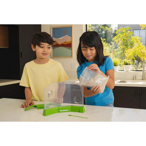 Children assembling Ant Factory Classroom Ant Farm With Live Ants For Hands On STEM Learning At Home Kids Science Kit Escape Proof Habitat