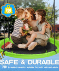 Family enjoying Large 48 Inch Saucer Tree Swing For Kids And Adults, Family Friendly Flying Swing With 700 Lbs Weight Capacity, Adjustable Hanging Straps, Ideal For Outdoor Backyard And Indoor Playground