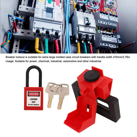 Heavy Duty Nylon Clamp On Breaker Lockout Padlock Kit Universal Tag Out Setup Built Dope For Industrial And Automotive Crews Who Want Straight Up Reliable Safety Locks
