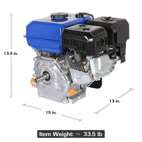 7HP Gas Engine Horizontal Shaft Replacement Motor, 212cc 4 Stroke OHV Industrial Grade, 3/4 Inch Shaft Diameter side view