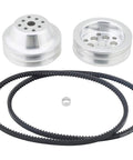 One To One Pulley Combo For SBC Short Water Pump With CNC Aluminum Double Groove Crank And Water Pump Pulleys And Matched Belts
