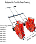 Double Row Garden Seeder Planter Hand Push Spreader With 10 Adjustable Seed Nozzles Stainless Steel Nozzles for efficient planting