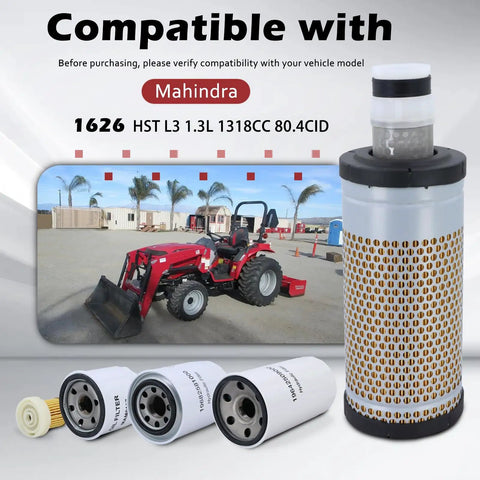 Mahindra 1626 HST L3 Tractor Filter Kit For Your Rig with Engine Oil Filter Outer Air Filter Hydraulic Filters and Fuel Filter