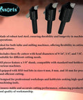 Assorted Three Piece Fly Cutter Set For Milling Machines With HSS Tool Bits In Multiple Shank Sizes Three Eighths Inch Shank