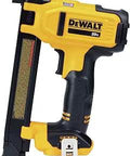 20V Max Cordless Cable Stapler Tool Only With Handy Cable Guide For Lining Up Shots, side view showing LED light and belt hook