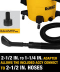 Car Detailing Vacuum Hose Accessory Kit With About 15 Ft Flexible Hose Includes Crevice Tool Soft And Stiff Brush Set Claw Nozzles Adapters For Wet And Dry Shop Vacs Compatible With Most Vacuums For Deep Clean Inside And Out shown with adapter.