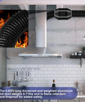 4 Inch Dryer Vent Hose 6.55 Feet Long Aluminum Foil Flexible Ducting installed in kitchen exhaust system with fireproof feature