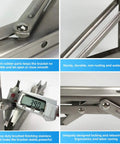 Built Tough Space Saving Folding Shelf Brackets 16 Inch Stainless Steel Collapsible Hinges with measurement details