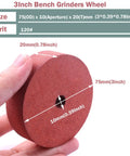 Boss Grade Heavy Duty Three Inch Brown Corundum Grinding And Polishing Replacement Wheel For Mini Bench Grinders With Quick 120 Grit in hand.