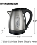 Electric Tea Kettle 1.7 Liter Cordless Boiler With 1500 Watts For Fast Boiling Auto Shutoff And Boil Dry Protection Stainless Steel Ideal