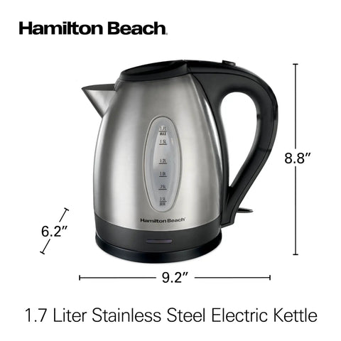 Electric Tea Kettle 1.7 Liter Cordless Boiler With 1500 Watts For Fast Boiling Auto Shutoff And Boil Dry Protection Stainless Steel Ideal