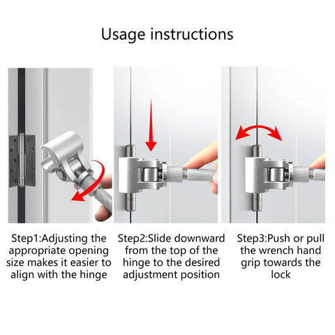 No Drill No Mess Adjustable Hinge Fixer For Door Gap Reduction Quick Door Alignment In Seconds Fits Wood And Metal Doors And Cabinets Heavy Duty Metal Forged Tool For Easy Entry And Bedroom Door Setup usage instructions