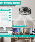 Ceiling Fan Light 18 Inch 3-Setting 40W Modern Mount for Living Room with user-friendly remote and fan speed options.