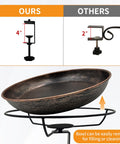 Deck Mounted Bird Bath With Detachable 12 Inch Bowl Thats A Breeze To Clean 0.7 Gallon Capacity Metal Bird Bath For Railings
