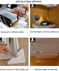 Installation method for Heavy Duty Electric Attic Ladder Pull Down Loft Stairs with remote trigger and titanium alloy frame.