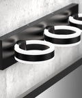 LED Bathroom Vanity Lights 24 Inch Black Three Light Acrylic Wall Sconces With 350 Degree Rotatable Over Mirror Mount Modern Vanity Fixture For Powder Room Lit Look