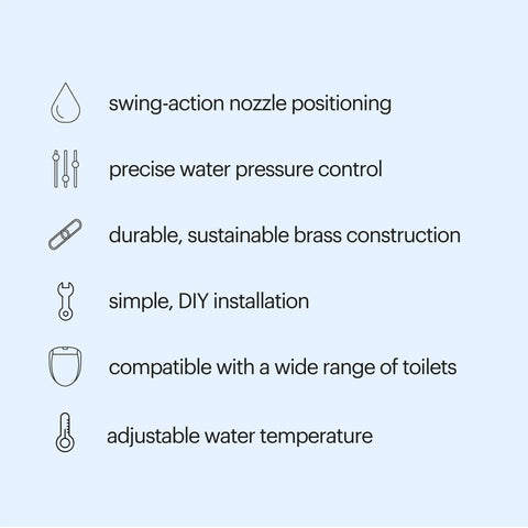 Side Mounted Manual Bidet Attachment With Adjustable Sprayer And Water Pressure, Chrome Finish, Dual Temperature Controls, Slim Profile, No Fuss Install, XL Size For Toilet Seats
