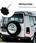 Spare Tire Bolt Replacement Clamp For Cars Universal Fit Hold Down Bolt 6.88 X 3.66 X 3.66 Inches shown next to SUV