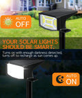 Outdoor Solar Spot Lights IP65 Waterproof 50 LED Spotlight For Landscape And Pathway Lighting, 3 Modes