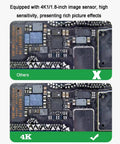 Comparison of circuit board detail under 4K 1080P Digital Microscope Camera With HDMI And USB Outputs highlighting sensor effects
