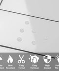 Water droplets on 100 Piece Polished White PVC Peel And Stick Backsplash Tiles 3x6 Inch Waterproof Subway Style