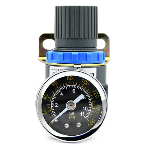 Mini Air Regulator With Gauge 1/4 Inch NPT Thread For Air Compressor And Air Tools, Precise 0-145 PSI Pressure Control