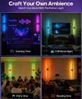 GOODEA Rechargeable RGB Wall Sconce with 2 Replaceable Batteries in vibrant colors, enhancing gaming and movie experiences.