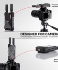 Plug-And-Play Long Range Wireless HDMI Transmitter And Receiver Kit 1080P Full HD attached to camera vertically and horizontally