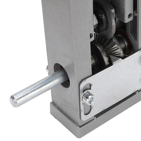 Close-up view of the internal gears of the Versatile Electric Manual Wire Stripper With Drill Powered Option for heavy duty use.