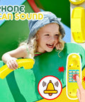 Pirate Themed Playground Accessories Set For Swing Set 9 Piece Outdoor Playhouse Kit With Toy Telephone in use