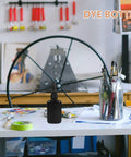 Phenofice Black Glue Dispensing Bottles 50 Ml Hdpe Precision Nozzle Set on a craft table with art supplies.