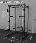 Heavy Duty Power Rack And Cable System For Home Gym Workout Gear dimensions with height 85 inches and width 61 inches.