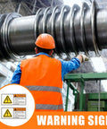 High Voltage Warning Stickers For Electrical Panels And Industrial Equipment shown on machinery for safety awareness