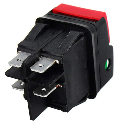 HY52 4 Pin Push Button On Off Switch 125 To 250V 20 To 12A for heavy duty pressure washers tools control, view of connector pins