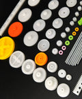 DIY Friendly Rectangular Mini Electric Motor Kit with 84 plastic gears and rods for science projects, hobby electronics.