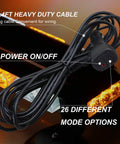 16.8 Inch LED Strobe Light Bar With 26 Flashing Modes High Intensity Emergency Hazard Beacon showing cable and controls