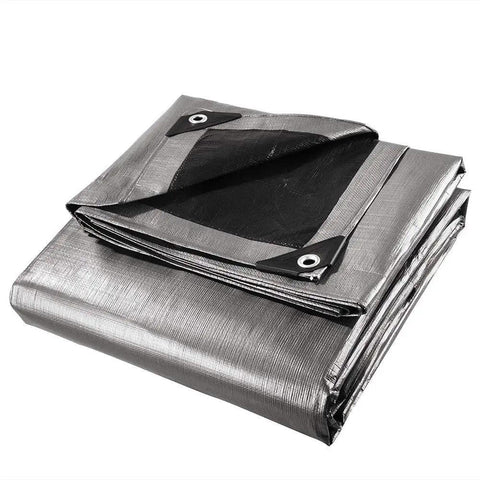 Folded 18x24 Foot Heavy Duty Waterproof Tarp Tarpaulin 10 Mil With Eyelets And Reinforced Edges Reversible Shade Canopy
