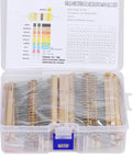 Molence resistor kit in a clear plastic case with 3120 carbon-film resistors (1/4W, 5%), color-coded bands.