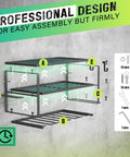 Heavy Duty Power Tool Organizer Wall Mount Rack With 3 Layers And 4 Drill Holders Floating Tool Shelf for Garage