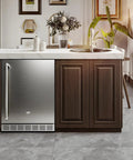 Outdoor Refrigerator Weatherproof Stainless Steel Beer Cooler Under Counter 21 Inch Beverage Fridge With Three Shelves