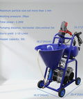 gonana need this badass dual-power polyurethane foam spray machine for waterproof paint put application with 50 liter hopper capacity 220V high pressure atomizer, blue hopper, compact design.
