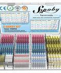 All In One Heat Shrink Wire Connector Kit 210Pcs Includes 135 Pcs Crimp Butt Connectors And 75 Pcs Solder Seal Connectors 26 To 10GA Waterproof Assorted Electrical Wiring Kit For Auto And Home Use With Copper Core Tubing displayed in open case