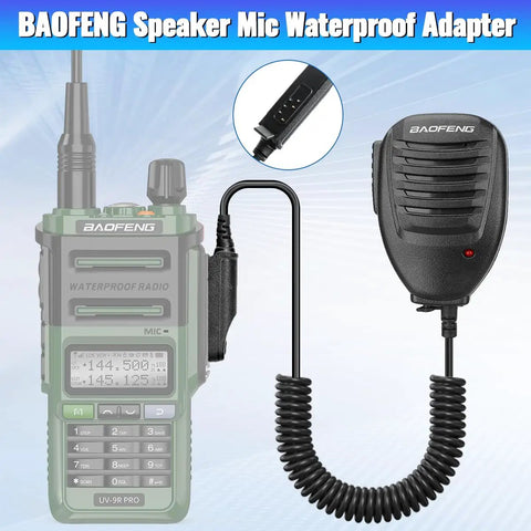Ham Radio Speaker Microphone For UV 9G UV 9R Pro Walkie Talkies Rugged 2 Pack With 360 Degree Rotating Clip And Stretchy Cable