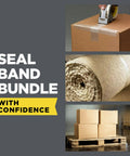 Applying Reinforced Strapping Tape 1.88 in Wide And 360 in Long Clear Heavy Duty Packing Tape With Dispenser on a box.