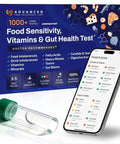 At Home Food Sensitivity Test Kit With 1000 Plus Foods Drinks Vitamins And Gut Health Insights For Adults And Kids Non Invasive Wellness Indicator That Is Easy To Use And Totally Worth It. Box, phone, and sample tube