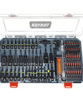 86-Piece Magnetic Impact Nut Driver Set with SAE and Metric Bits displayed in open case