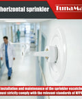 Top Shelf Recessed Trim Rings For 1/2 Inch IPS Fire Sprinklers Featuring A Slick White Finish installed in a hallway.