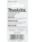 Impactx 2 Phillips 1 Inch Insert Bit Set, 50 Pack Bulk packaging with Makita branding and safety instructions on label